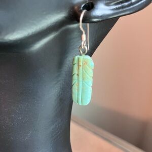 Turquoise Feather Earrings